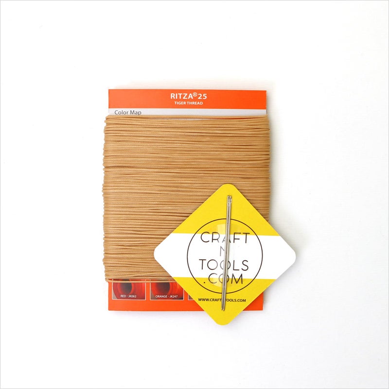 Ritza 25 Tiger Thread Beige 1.0mm RITZA 25 Tiger Thread for Leather Craft | Waxed Polyester Saddlers Thread - Image 2